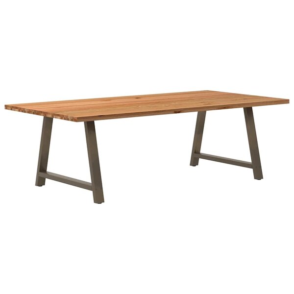 vidaXL Table à manger marron clair bois de chêne massif rectangulaire