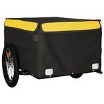 vidaXL Remorque de vélo noir et jaune 45 kg fer