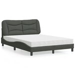 vidaXL Lit avec matelas gris foncé 120x200 cm tissu