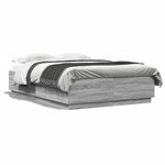 vidaXL Cadre de lit sonoma gris 140x200 cm bois d'ingénierie