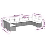 vidaXL Salon de jardin 10 Pièces avec coussins marron résine tressée