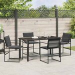 vidaXL Ensemble de salle à manger pour jardin 5 Pièces Noir