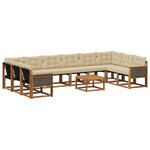 vidaXL Ensemble de canapés d'extérieur 11 pc Naturel et Beige