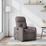 vidaXL Fauteuil de massage inclinable Taupe Tissu