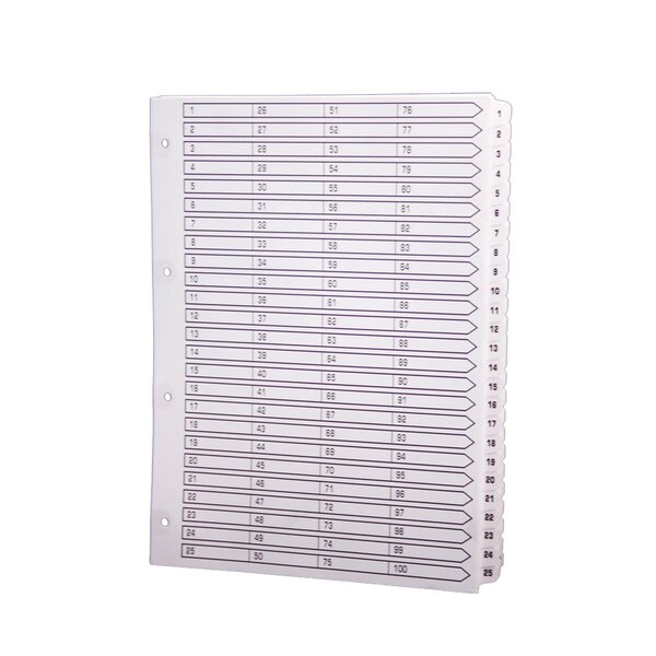 Intercalaires Imprimés À Touches Plastifiées - 100 Touches 1 À 100 - A4 - Blanc - X 2 - Exacompta