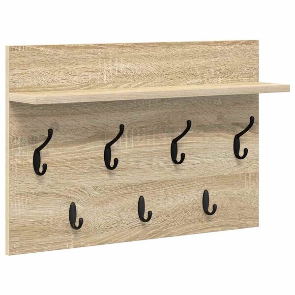 vidaXL Porte-manteau mural avec étagère Chêne sonoma 60 x 40 x 12 cm