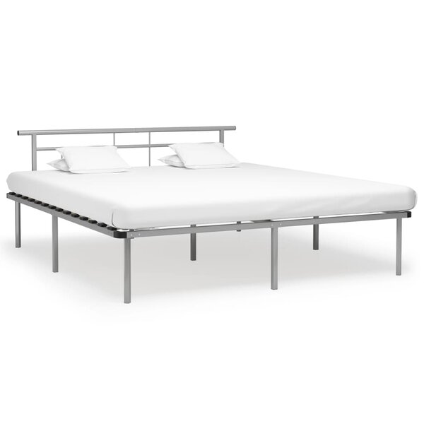 vidaXL Cadre de lit sans matelas gris métal 200x200 cm