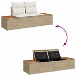 vidaXL Ensemble de canapé de jardin 5 Pièces beige et crème Poly rotin