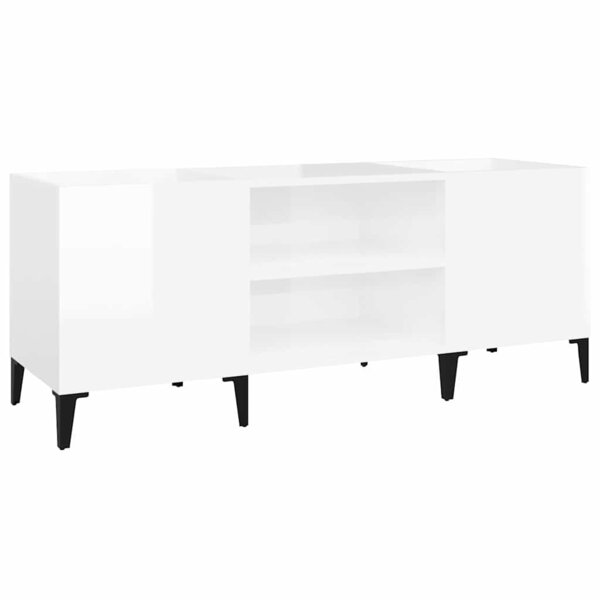 vidaXL Armoire à disques blanc brillant 121x38x48 cm bois d'ingénierie