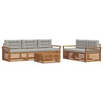 vidaXL Ensemble de canapés d'extérieur 6 pc Gris Naturel et Clair