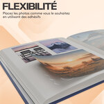 Album Photo Scrapbooking- 100 pages pour 600 photos- Pour 9x13 cm  10x15 cm et 13x18 cm- Livre Photo en Lin- Bleu Foncé- ACROPAQ