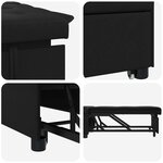 vidaXL Canapé-lit escamotable 67cm Noir Microfibre