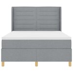 vidaXL Lit à ressorts avec bandes LED Gris clair 140 x 200 cm tissu