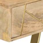 Bureau table poste de travail meuble d'ordinateur informatique étude avec tiroirs 100 x 55 x 75 cm bois solide de manguier brun 02_0023461