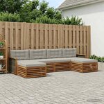 vidaXL Ensembles de canapés avec coussin 6 Pièces Bois d'Acacia Massif