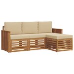vidaXL Ensemble de canapés d'extérieur 4 pc Naturel et Beige