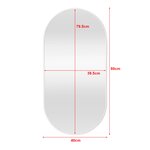 Miroir mural ovale 40 x 80 cm blanc mat 03_0007954