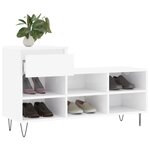 vidaXL Armoire à chaussure Blanc brillant 102x36x60 cm Bois ingénierie