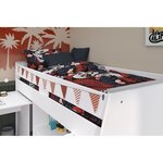 Lit combiné enfant décor blanc 90 x 200 cm - Sommier inclus