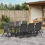 vidaXL Ensemble de salle à manger de jardin 9 pièces en rotin synthétique gris