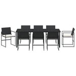 vidaXL Set de Salle à Manger de Jardin 9 Pièces avec Coussins Noir en Rattan Poly
