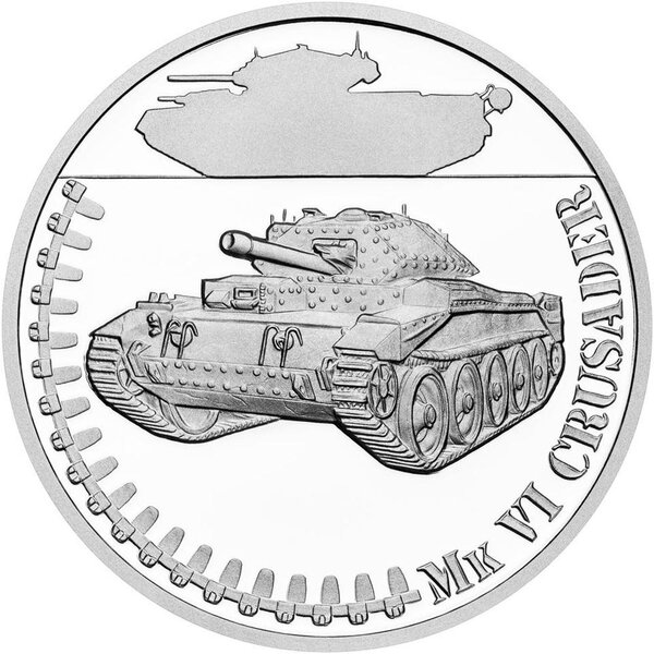 Pièce de monnaie en Argent 1 Dollar g 31.1 (1 oz) Millésime 2024 Armored Vehicles MK VI CRUSADER