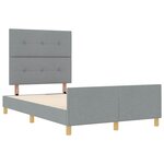 vidaXL Cadre de lit avec tête de lit Gris clair 120 x 200 cm tissu
