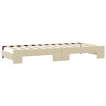 vidaXL Lit de jour avec gigogne et matelas crème 80x200 cm tissu