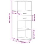 vidaXL Buffet haut blanc 50x42 5x124 cm bois d'ingénierie