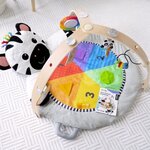 Tapis d'éveil avec barre en bois  jouets multisensoriels