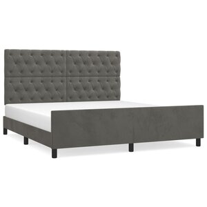 vidaXL Cadre de lit sans matelas gris foncé 160x200 cm velours