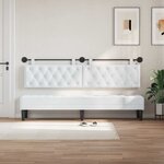 vidaXL Tête de lit suspendue Avec lumière LED Blanc Tissu