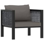 vidaXL Salon de jardin 6 Pièces avec coussins résine tressée anthracite