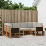 vidaXL Ensemble de canapés d'extérieur 6 pc Naturel et gris clair