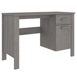 Bureau table poste de travail meuble d'ordinateur informatique étude HAMAR clair 113 x 50 x 75 cm bois massif de pin gris 02_0023853