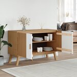 vidaXL Buffet OLDEN blanc et marron 114x43x73 5 cm bois massif de pin