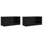 vidaXL Meubles TV 2 Pièces Noir 80x35x36 5 cm Bois d'ingénierie