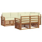vidaXL Ensemble de canapés d'extérieur 7 pc Naturel et Crème Polyester