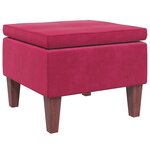 vidaXL Tabouret avec pieds en bois Rouge bordeaux Velours