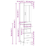 vidaXL Buffet haut Gris béton 34 5x34x180 cm Bois d'ingénierie
