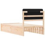 vidaXL Cadre de lit avec tête de lit rembourrée Noir 90 x 200 cm