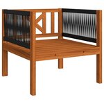 vidaXL Salon de jardin 6 pièces avec coussins  bois d'acacia crème et corde