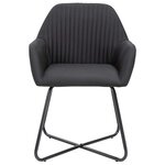 vidaXL Chaises à manger lot de 2 noir tissu