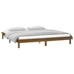 vidaXL Cadre de lit à LED sans matelas 120x190 cm bois massif