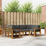 vidaXL Ensemble de canapés d'extérieur 6 pc Naturel et Anthracite