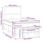 vidaXL Sommier à lattes de lit avec matelas noir 120x190 cm tissu