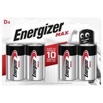 Piles Alcalines Energizer Max D/LR20, pack de 4