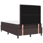 vidaXL Lit à ressorts avec matelas et lumière LED - Marron foncé  120x200 cm en tissu