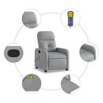 vidaXL Fauteuil inclinable de massage gris clair tissu