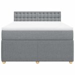 vidaXL Sommier à lattes de lit avec matelas Gris clair 140x190cm Tissu